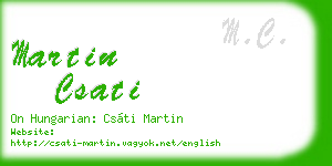 martin csati business card